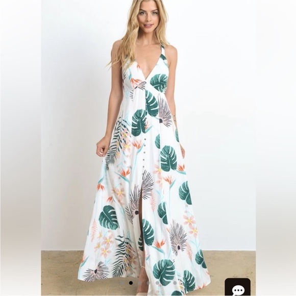 Hommage Multi-Color Floral Print Maxi Dress Size Medium - Picture 14 of 15